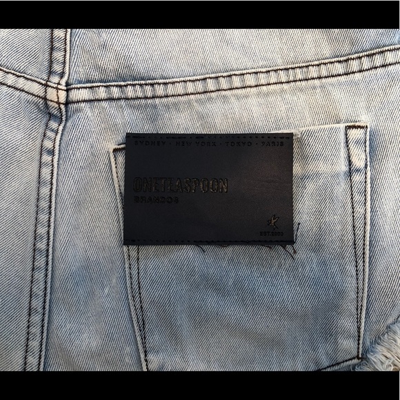 One Teaspoon Brandos Denim Shorts Antique Blue - Picture 6 of 6